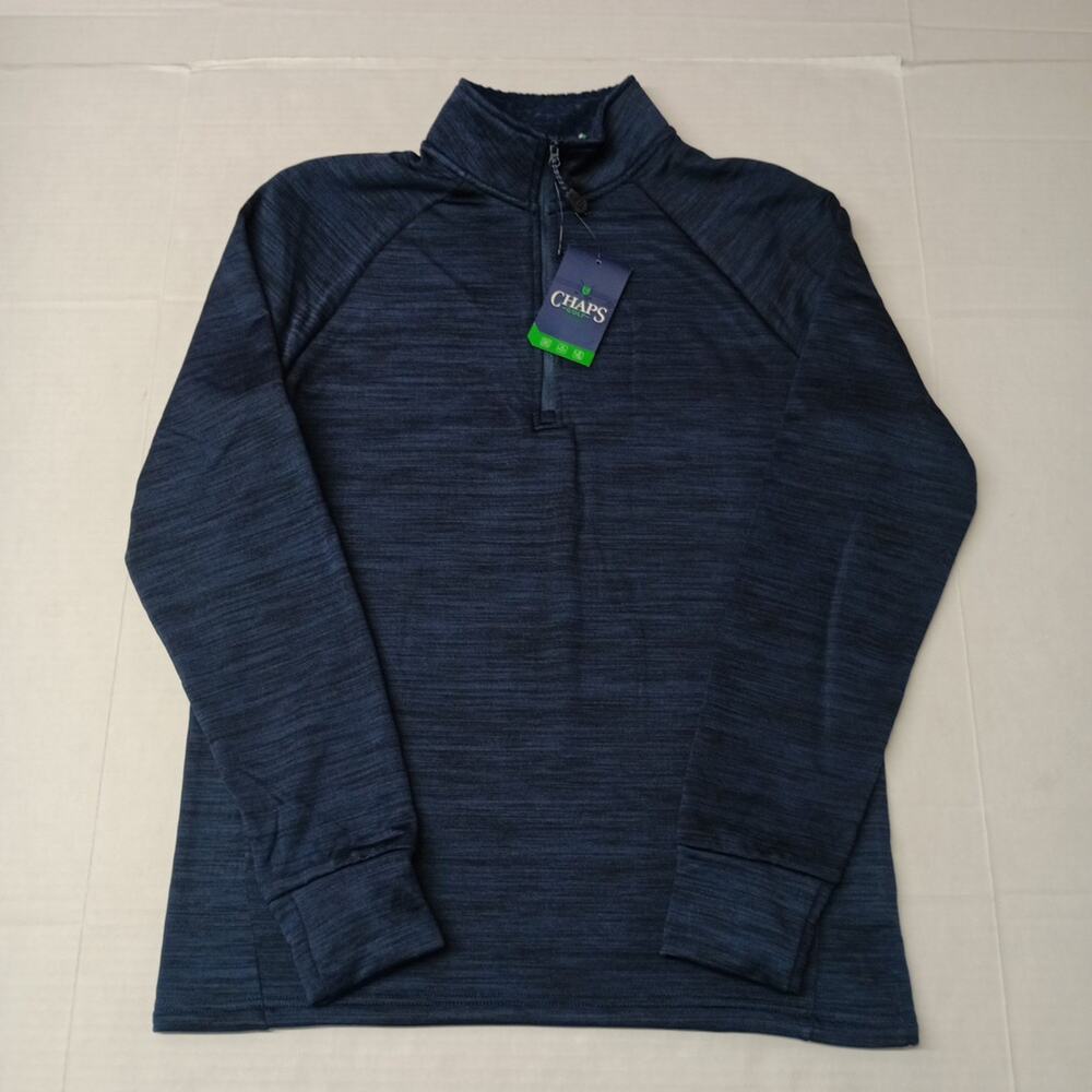 Chaps Golf Men’s Pullover 1/4 Zip Sweater Size S Navy Blue Stretch Breathable